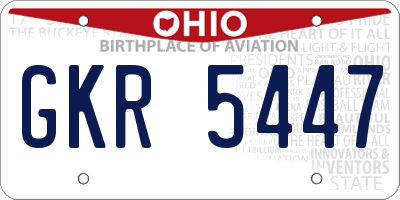 OH license plate GKR5447