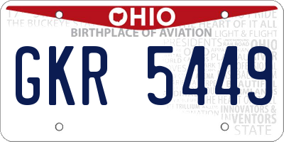 OH license plate GKR5449