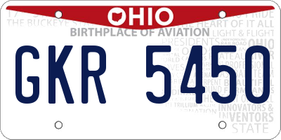 OH license plate GKR5450