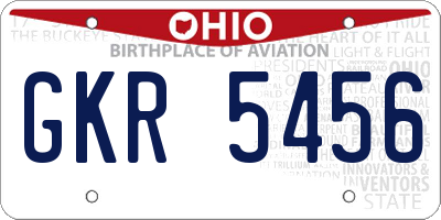 OH license plate GKR5456