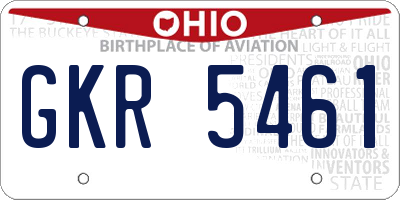 OH license plate GKR5461