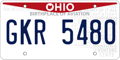 OH license plate GKR5480