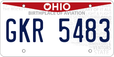OH license plate GKR5483