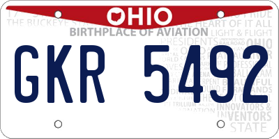 OH license plate GKR5492