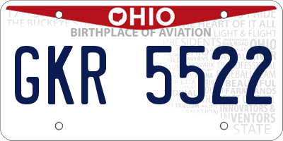 OH license plate GKR5522
