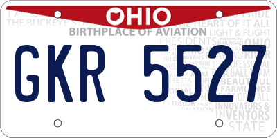 OH license plate GKR5527