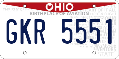 OH license plate GKR5551