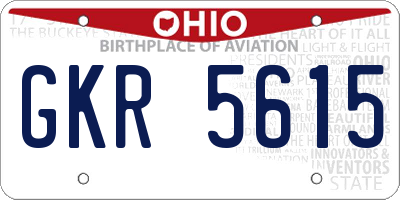 OH license plate GKR5615