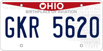 OH license plate GKR5620