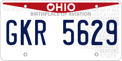 OH license plate GKR5629