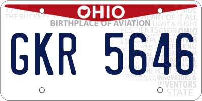 OH license plate GKR5646