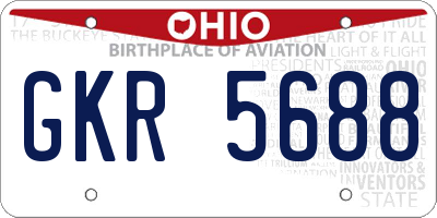 OH license plate GKR5688