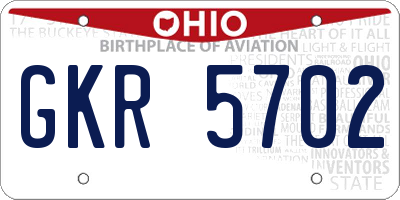 OH license plate GKR5702