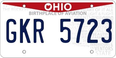OH license plate GKR5723