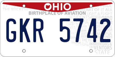 OH license plate GKR5742