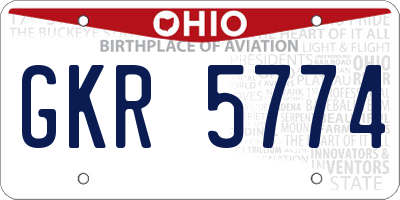 OH license plate GKR5774