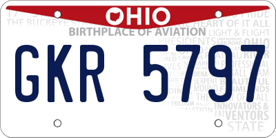 OH license plate GKR5797
