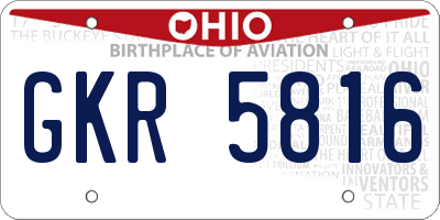 OH license plate GKR5816