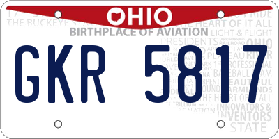 OH license plate GKR5817