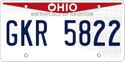 OH license plate GKR5822