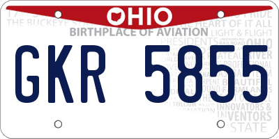 OH license plate GKR5855