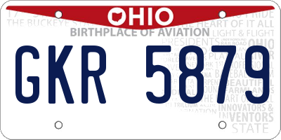 OH license plate GKR5879