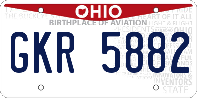 OH license plate GKR5882