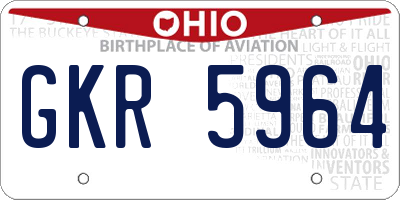 OH license plate GKR5964