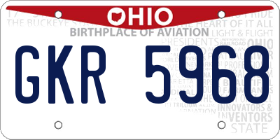 OH license plate GKR5968