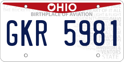 OH license plate GKR5981