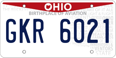 OH license plate GKR6021