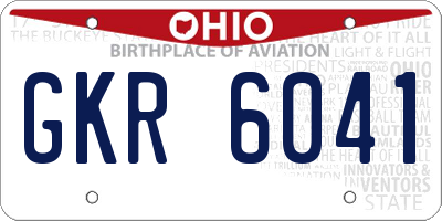 OH license plate GKR6041