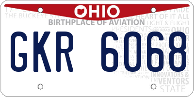 OH license plate GKR6068