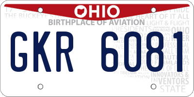 OH license plate GKR6081