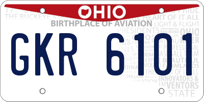OH license plate GKR6101