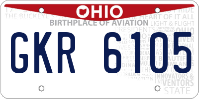 OH license plate GKR6105