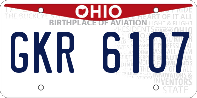 OH license plate GKR6107