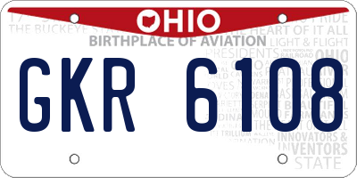 OH license plate GKR6108