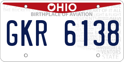 OH license plate GKR6138