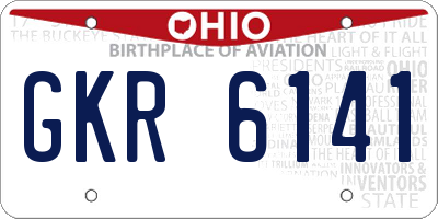 OH license plate GKR6141