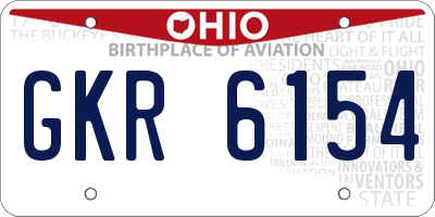 OH license plate GKR6154