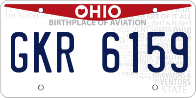 OH license plate GKR6159