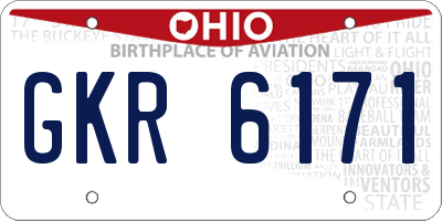 OH license plate GKR6171