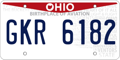 OH license plate GKR6182