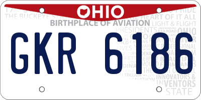 OH license plate GKR6186