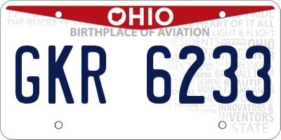OH license plate GKR6233