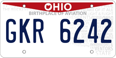 OH license plate GKR6242