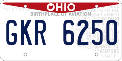 OH license plate GKR6250