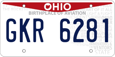 OH license plate GKR6281