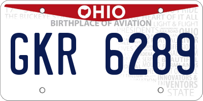 OH license plate GKR6289